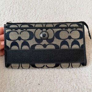 Coach Black and Cream Signature Wallet